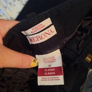 Elastic Black Merona Size 16 Pant  *BOGO*
